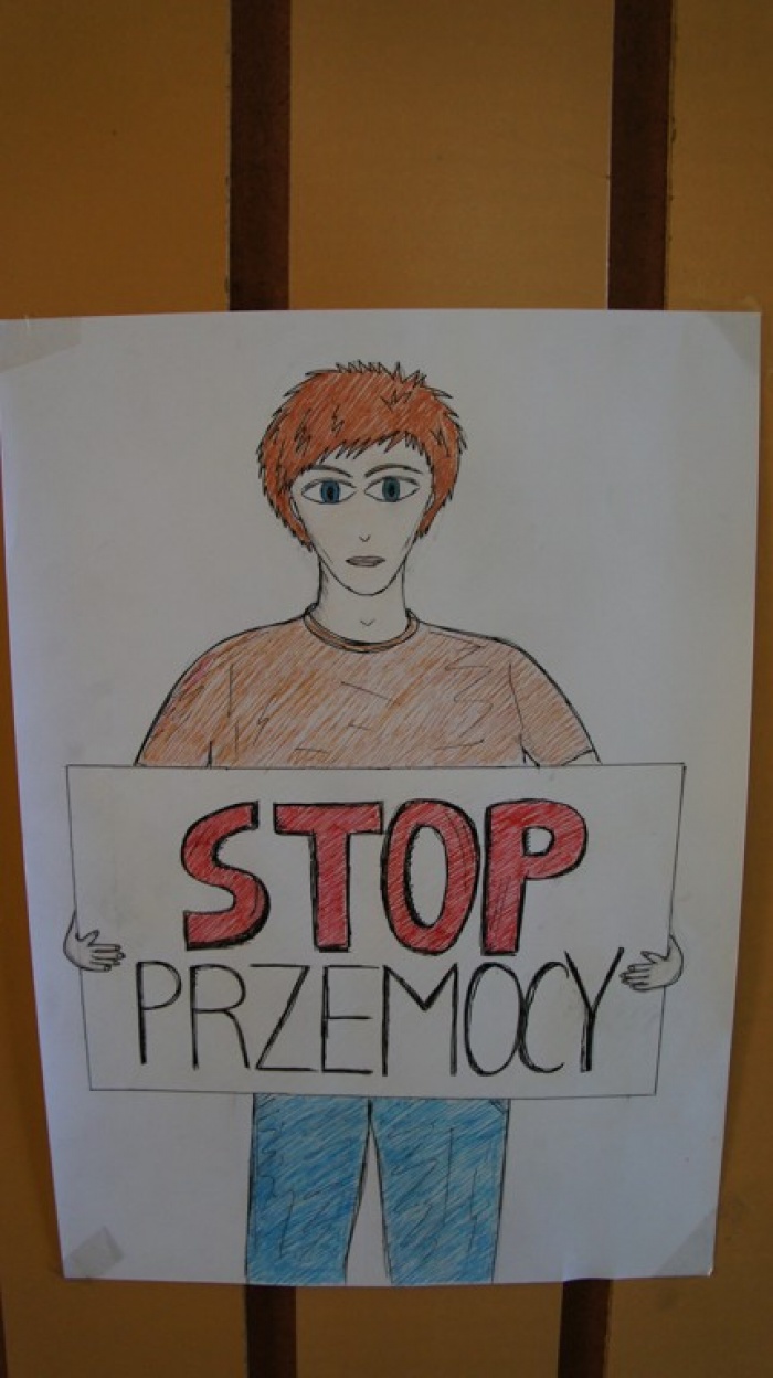 plakat na konkurs plastyczny \"Stop dla alkoholu, narkotyków i przemocy\" 