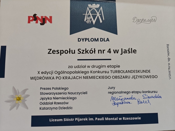 X Edycja Ogólnopolskiego Konkursu „Turbolandeskunde” Wędrówka po krajach niemieckiego obszaru językowego