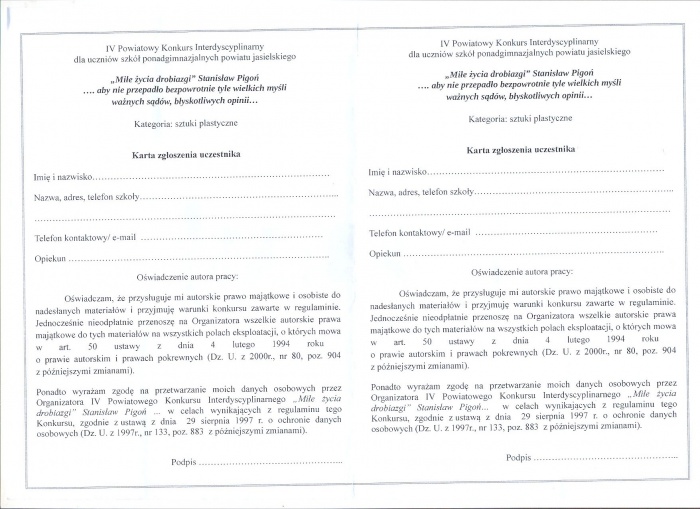 konkurs plastyczny I LO