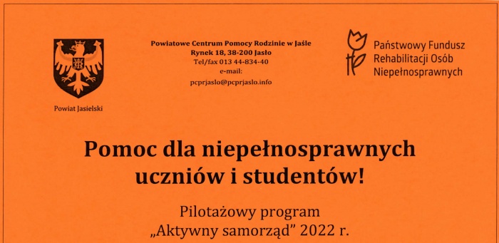 Pomoc dla niepełnosprawnych uczniów i studentów.