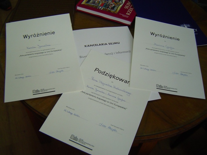 Konkurs \"Wywiad z posłem\"
