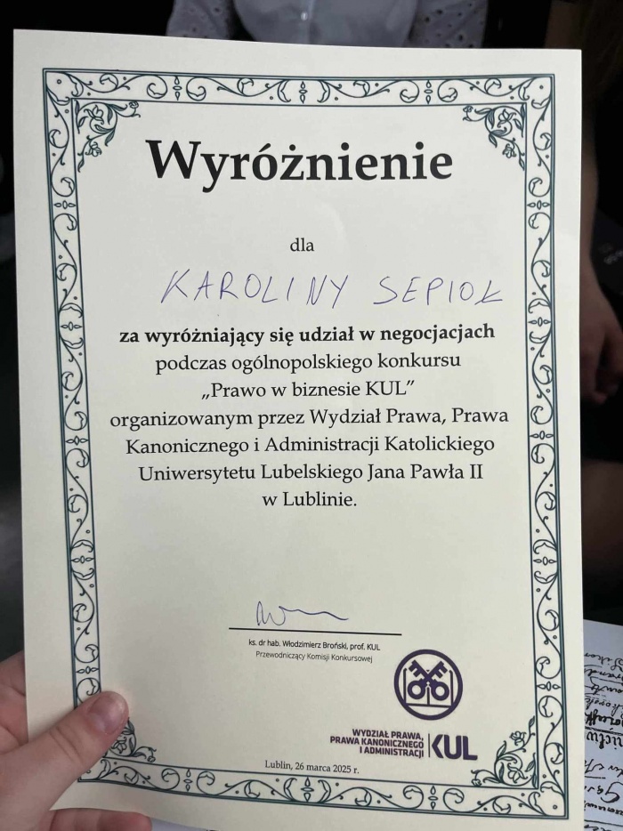 Finał Ogolnopolskiego Konkursu „Prawo w biznesie”