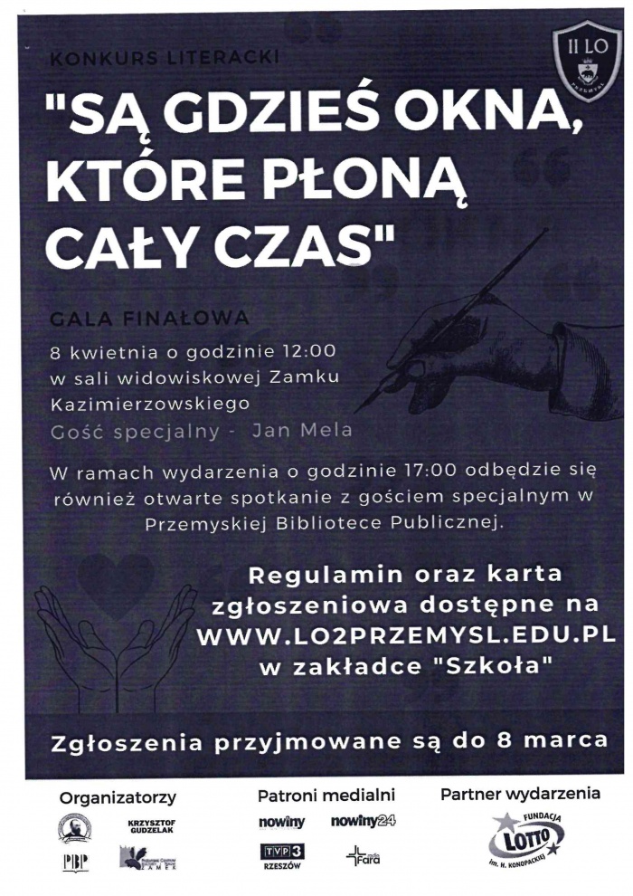 Konkurs literacki \"Są gdzieś okna, które płoną cały czas\" 