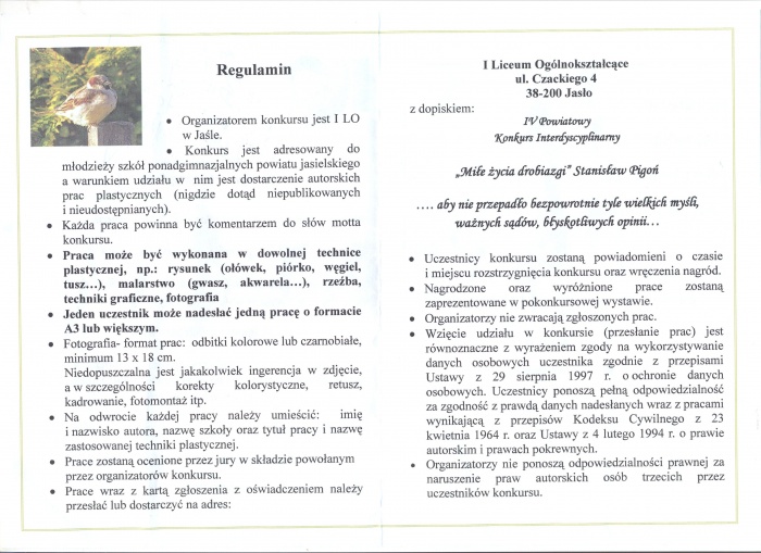 konkurs plastyczny I LO